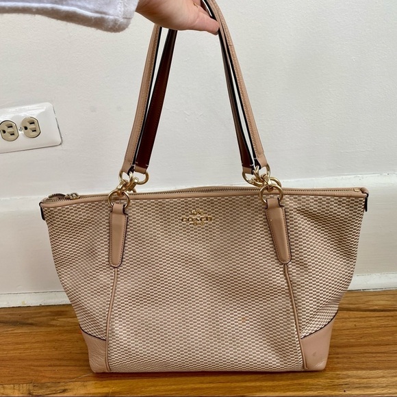 Coach Legacy Jacquard Ava Kelsey Tote - Tan/Beige Shoulder Bag - Picture 1 of 15
